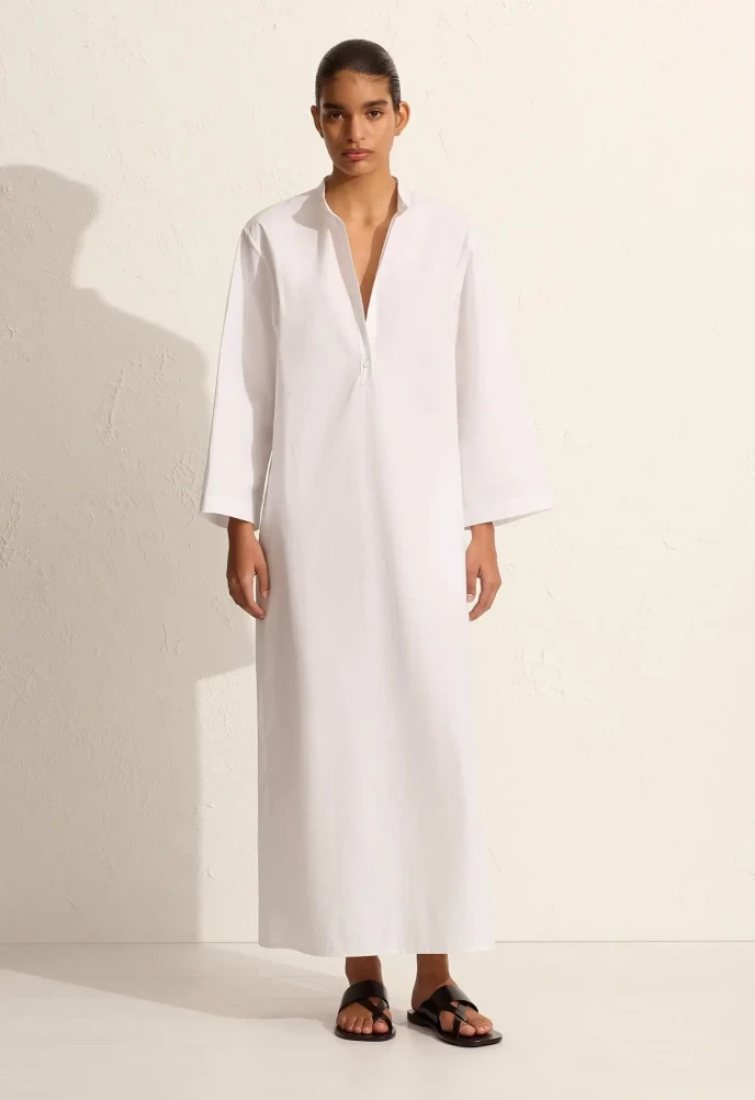 Matteau Djellaba maxi white shirt dress