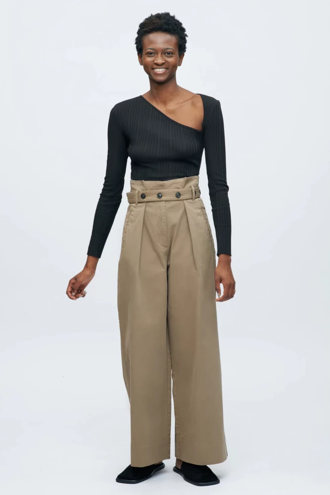 Kotn wide leg belted trousers