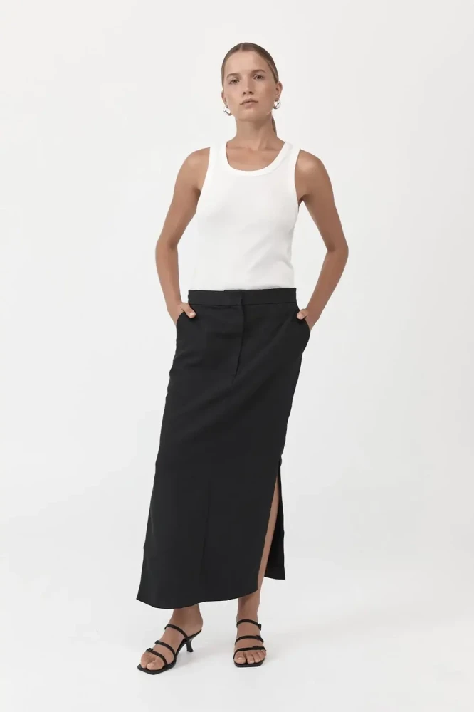 St. Agni low waisted tailored straight skirt