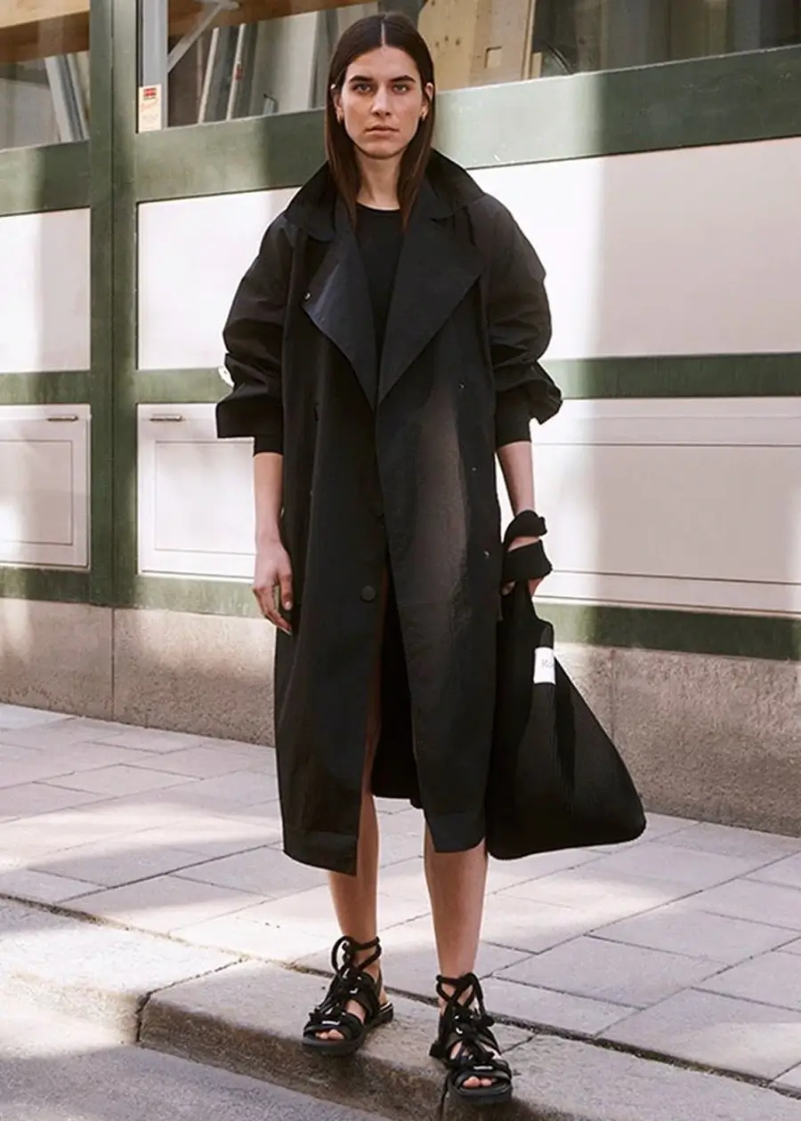 The Frankie Shop Rodebjer Gemma Trench Coat in Black