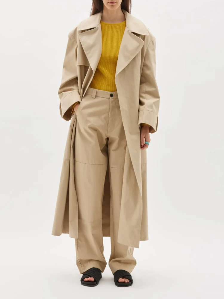 Bassike Slubbed Tab Tetail Trench Coat from Sisters & CO