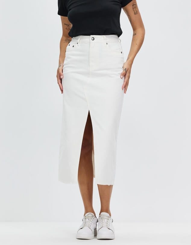 All About Eve white midi skirt