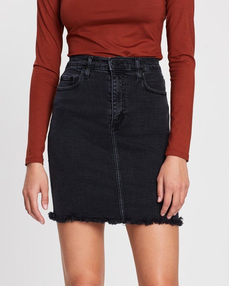 Nobody Denim black mini denim skirt