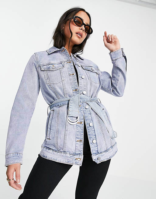 Object denim jacket with tie waist from ASOS