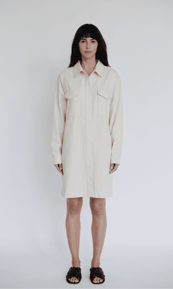 Triarchy Oversized Shirt Jacket in Off White