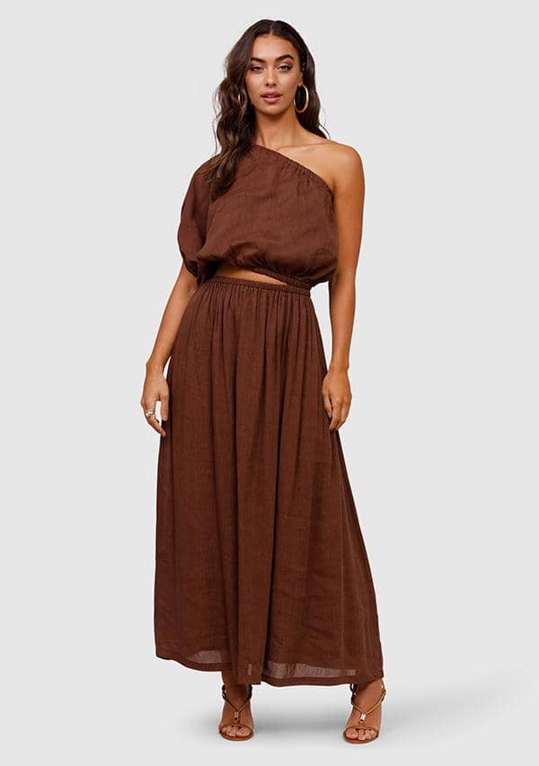 Ministry of Style Wanderess One Shoulder Maxi Dress