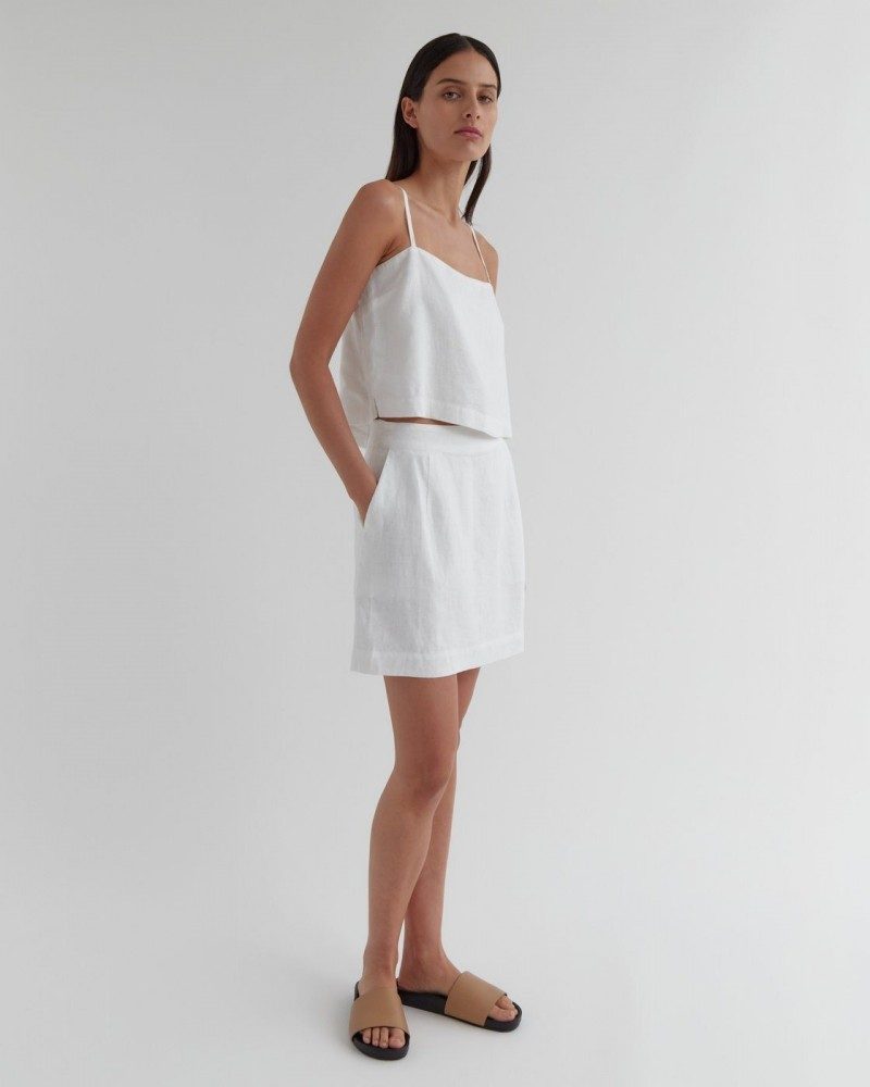 Assembly Label Lucie Linen Skirt in White