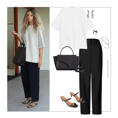 Women's work outfit oversized tshirt with pants