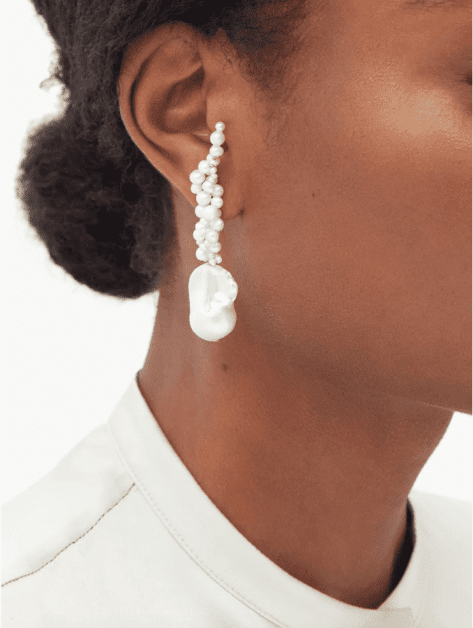 Nadia Shelbaya Ningyo Pearl Shell & Gold Single Earring