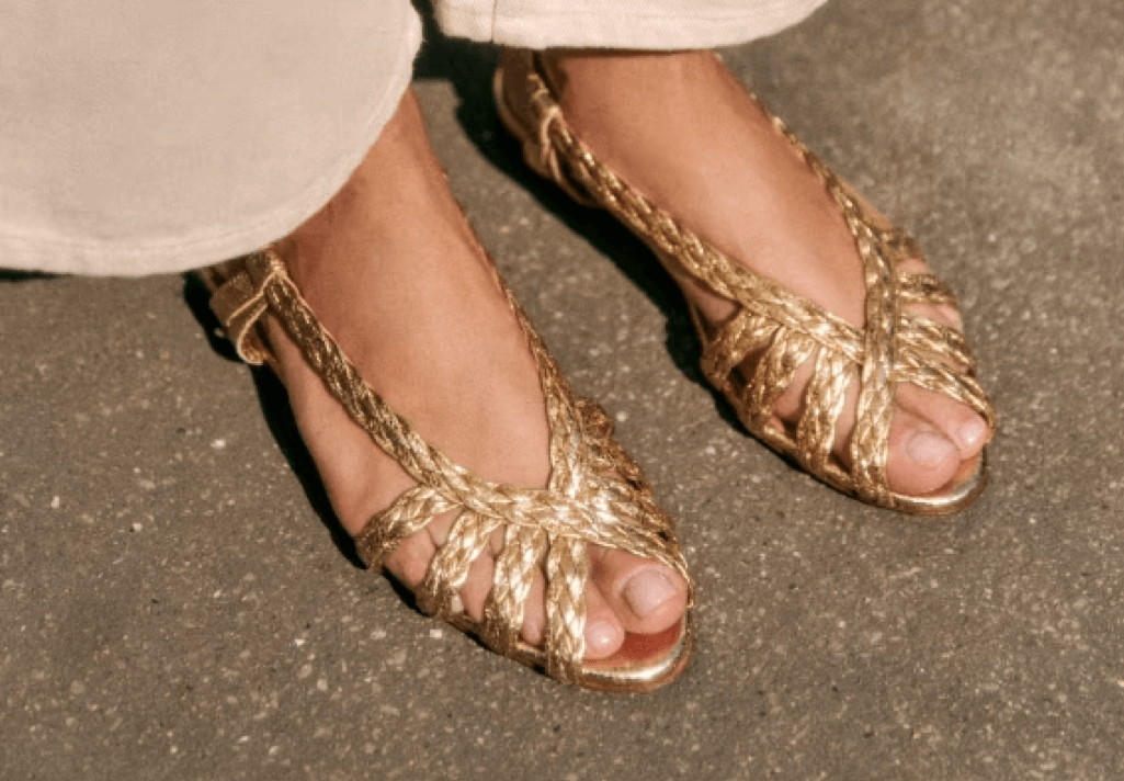 Sezane Natacha Gold Sandals