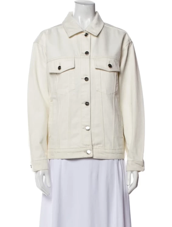 Anine Bing white cream denim jacket