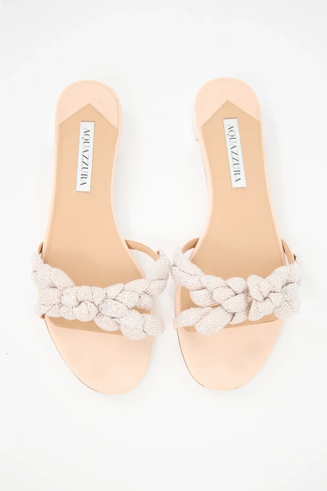 Aquazzura Leather Galactic Crystal Sandal