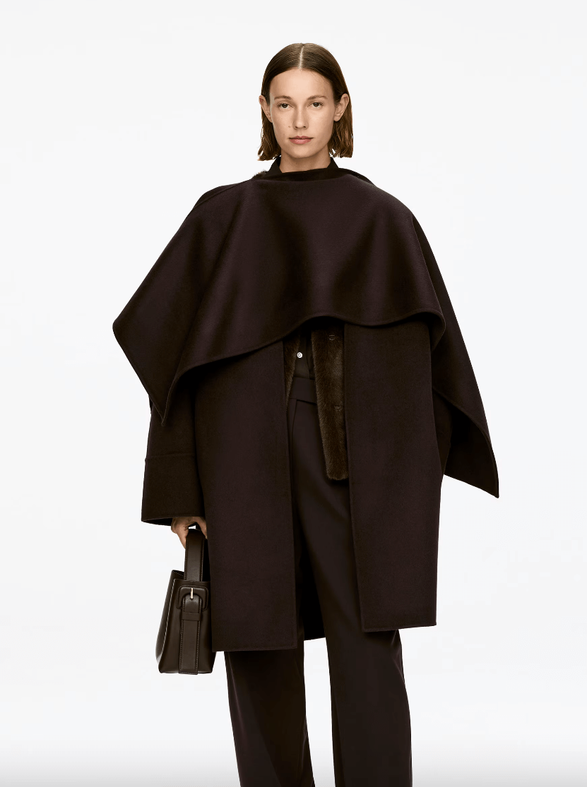 Arket brown cape coat