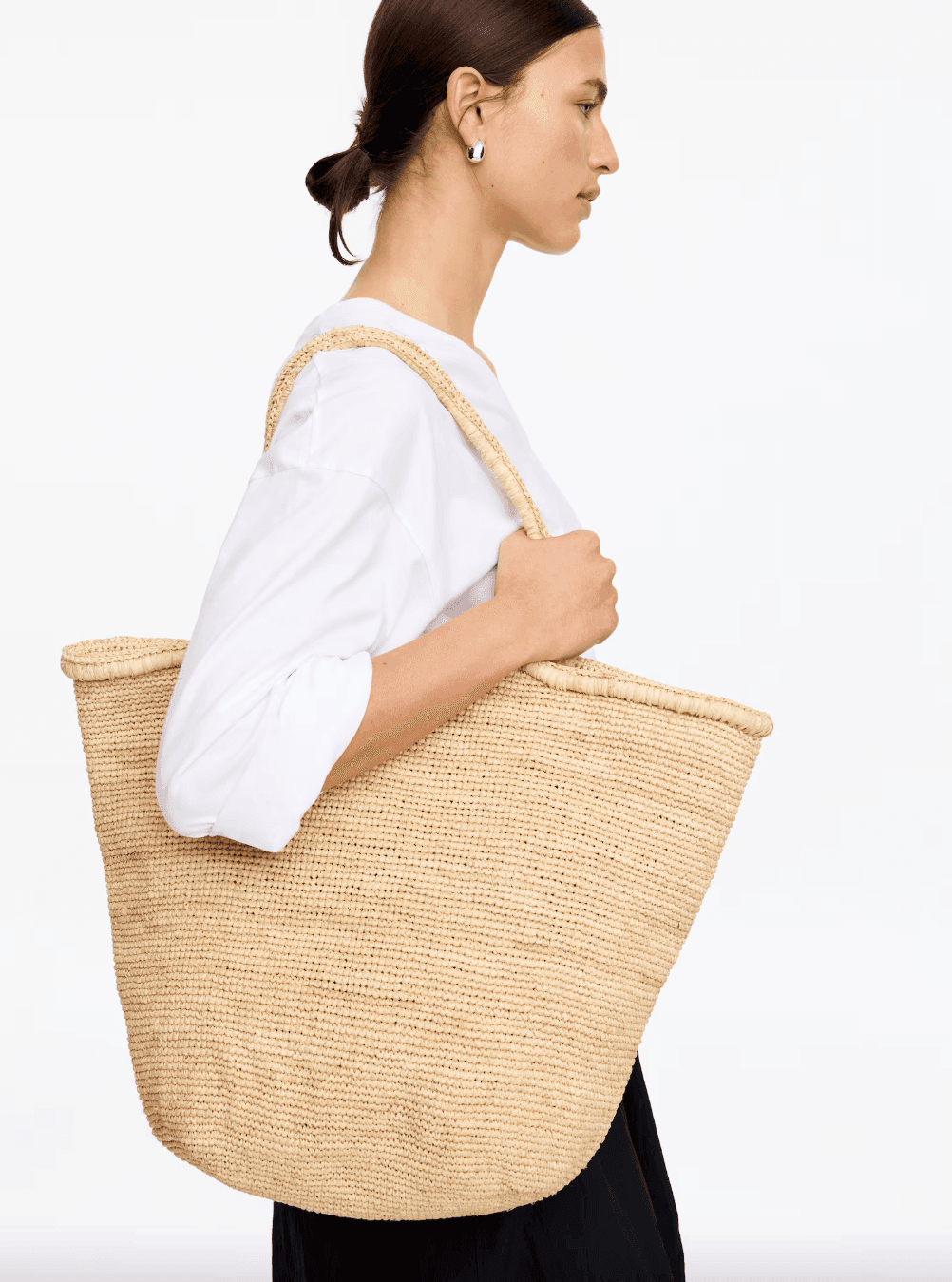 Arket raffia tote bag