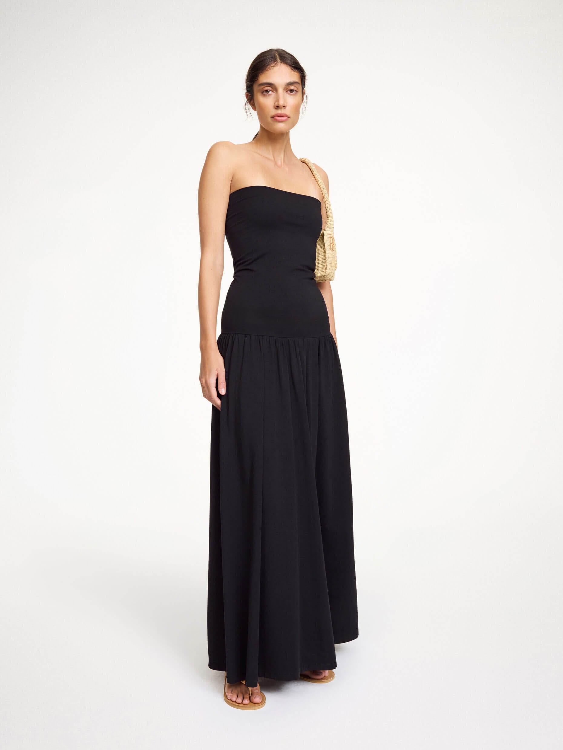 By Malene Birger black maxi strapless dress