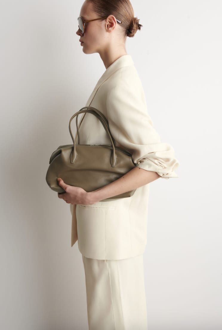COS olive green brown bowling bag