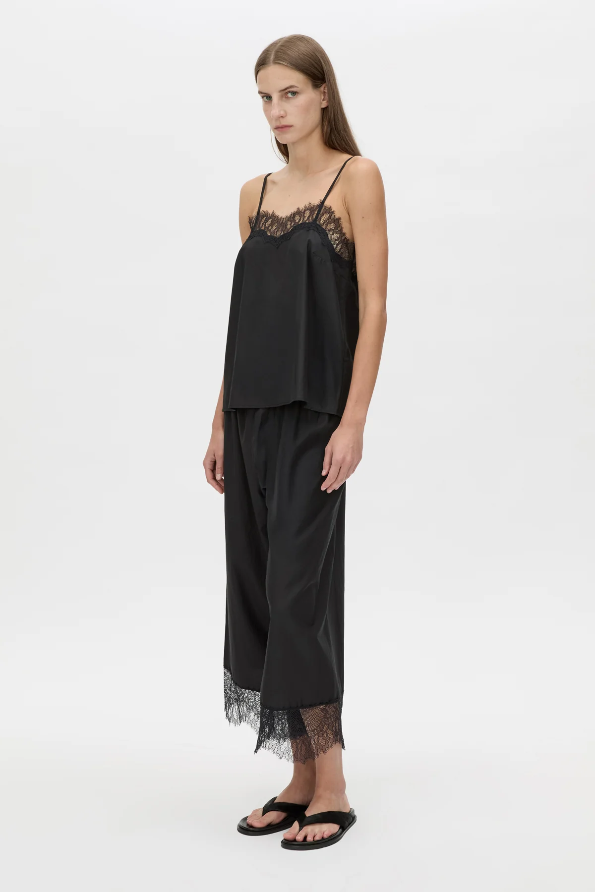 Camilla & Marc lira black silk lace pants