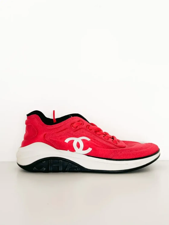 Chanel red sneakers