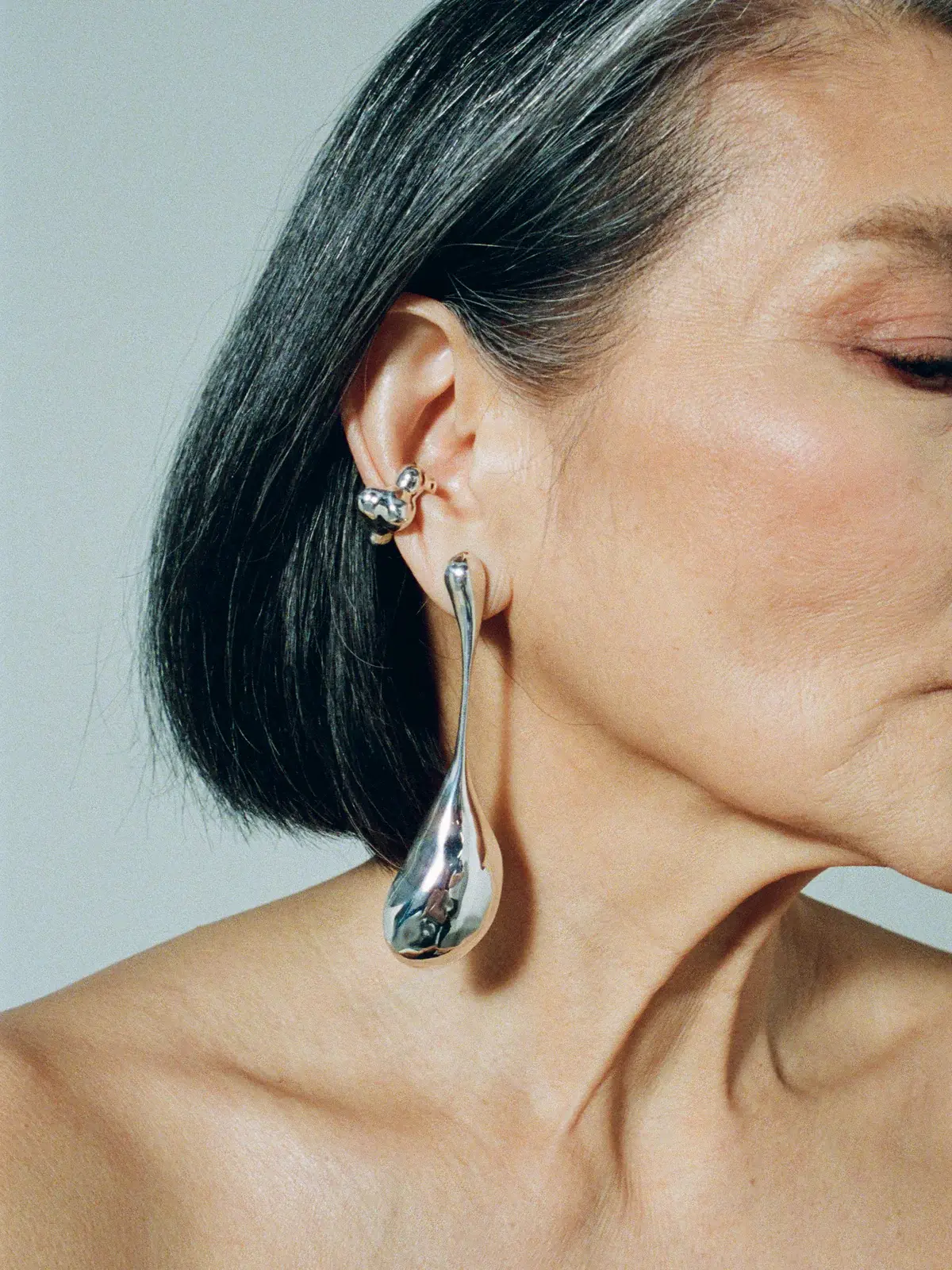 Faris bolo drop silver earring