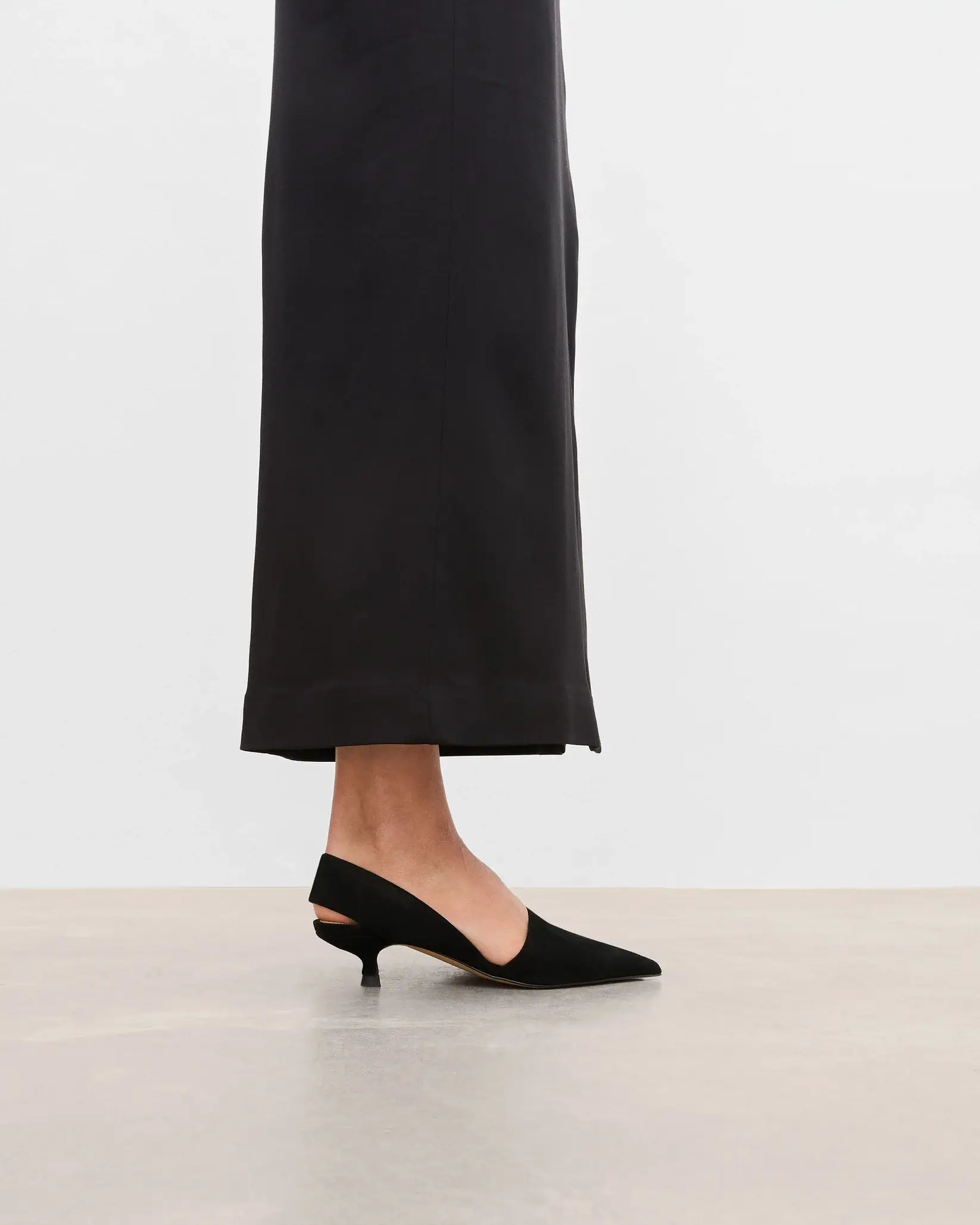 Flattered low black heels