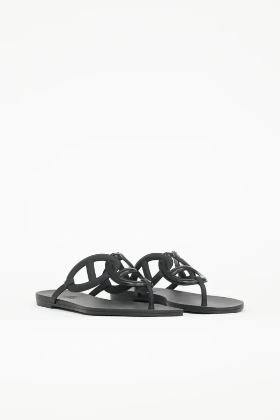 Hermes rubber egerie sandals