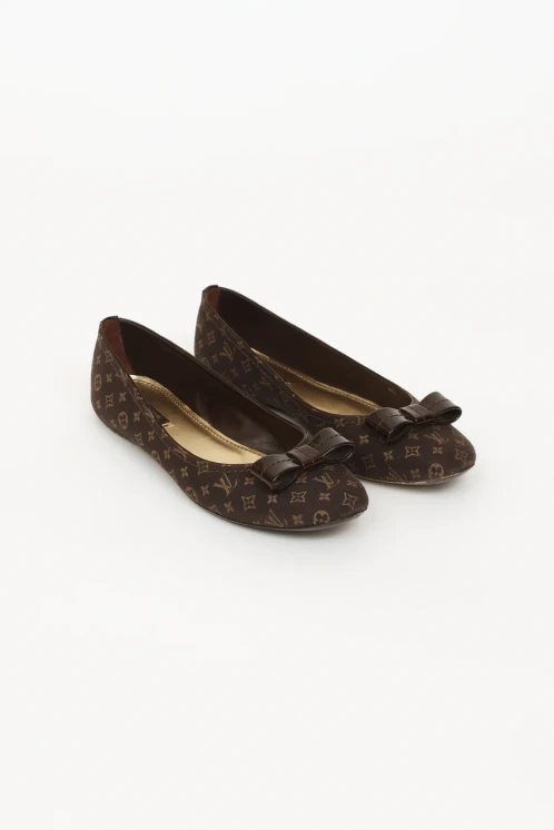 Louis Vuitton monogram brown ballet flats
