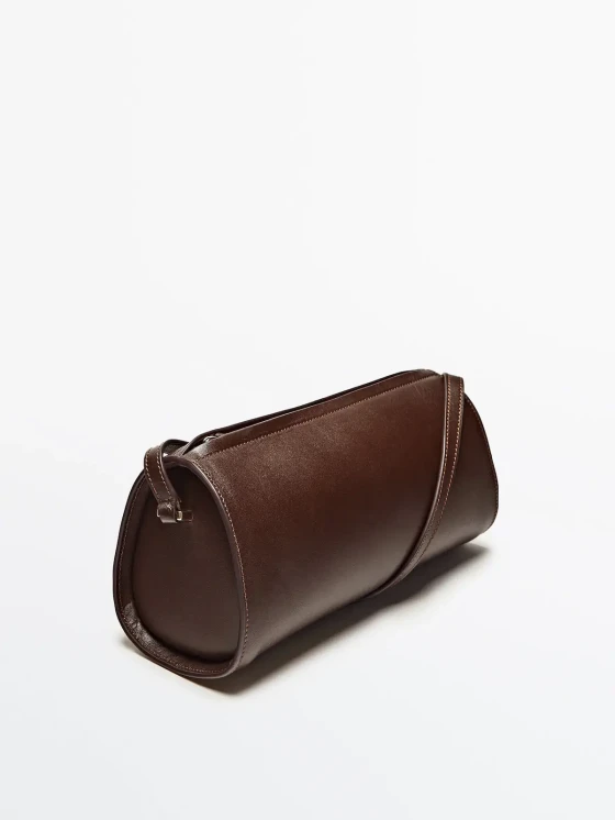 Massimo Dutti brown leather bag