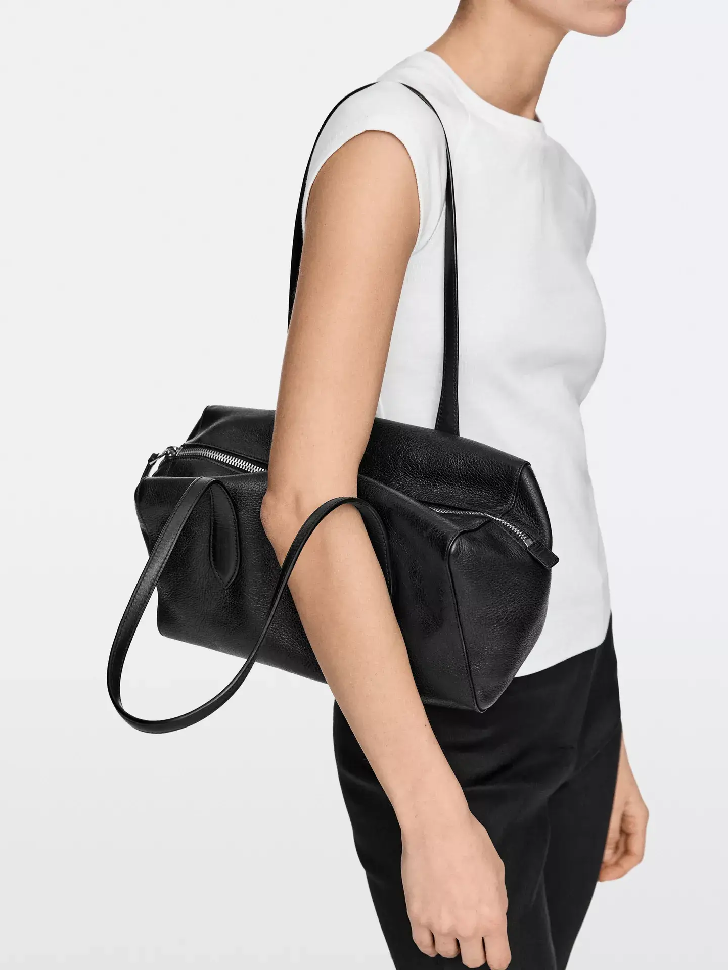 Massimo Dutti black satchel bag