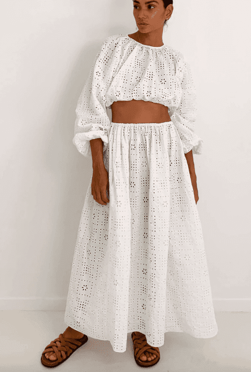Matteau Cropped broderie anglaise top 