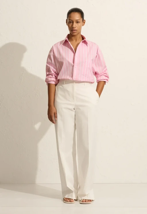 Matteau light pink classic stripe shirt