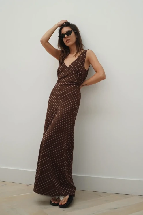 Olga Joan silk maxi dress