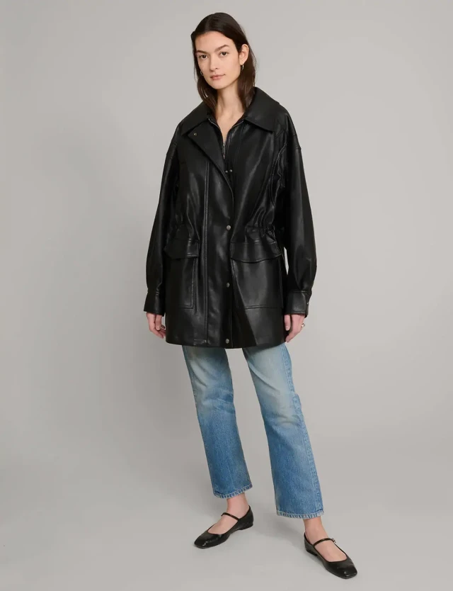 Pixie Market leather jacket parka
