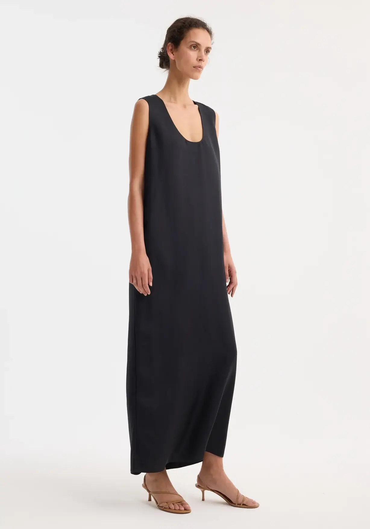 Rohe scook neck black maxi dress