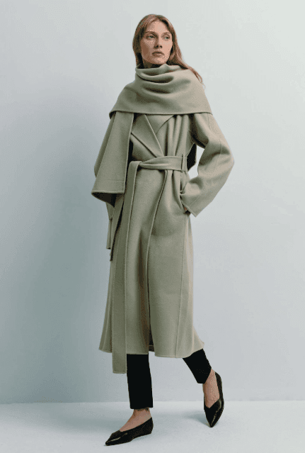 Rue Sophie Grand scarf coat beige