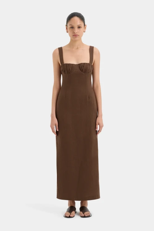 SIR Bettina brown maxi dress