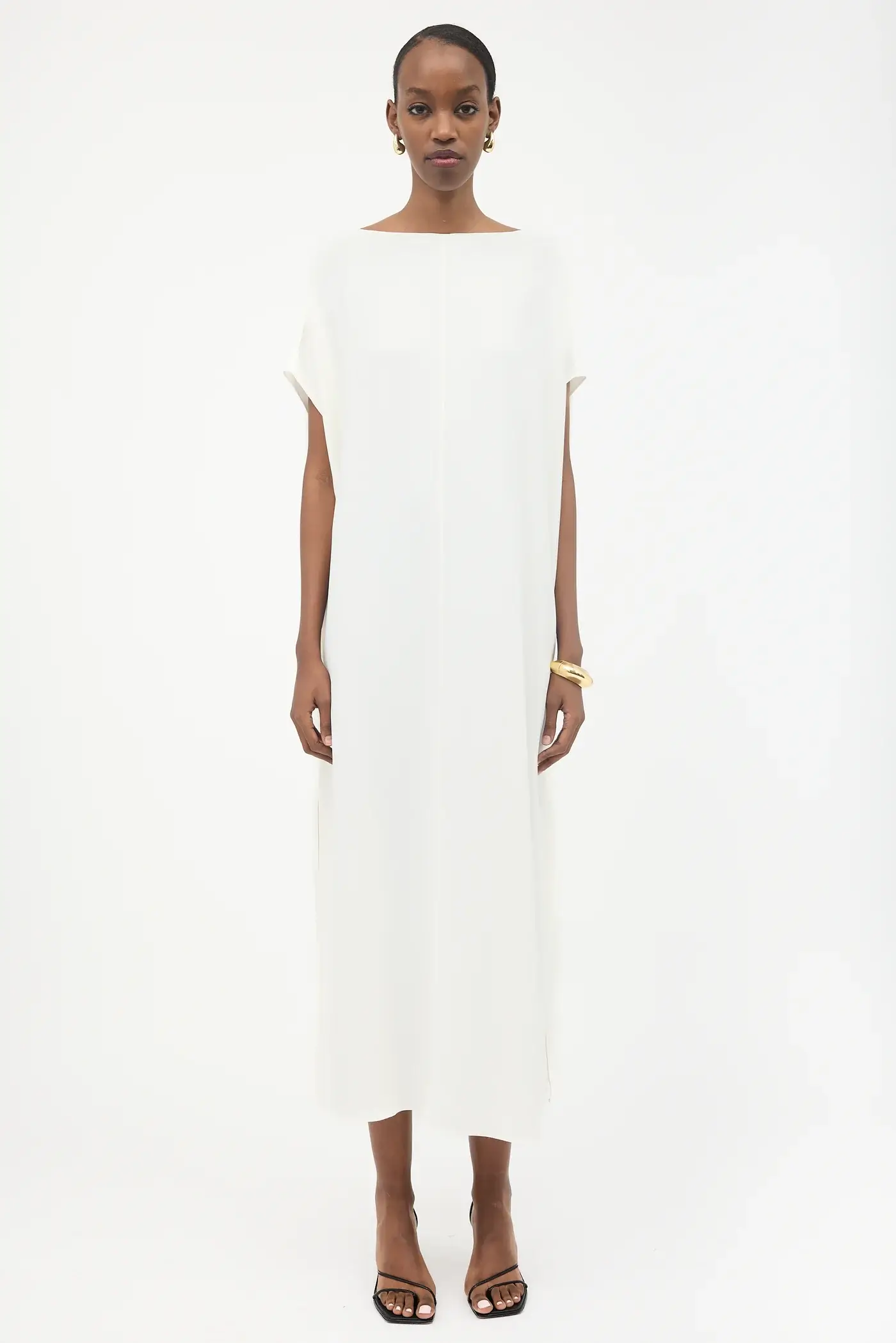 The Row cream crepe maxi dress