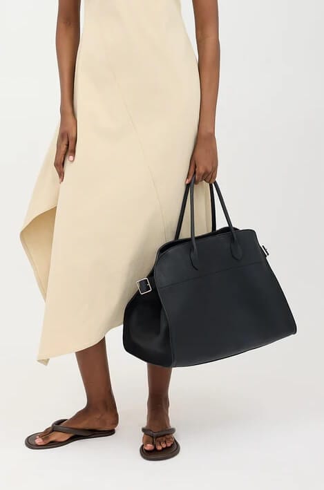 The Row soft leather margaux bag black