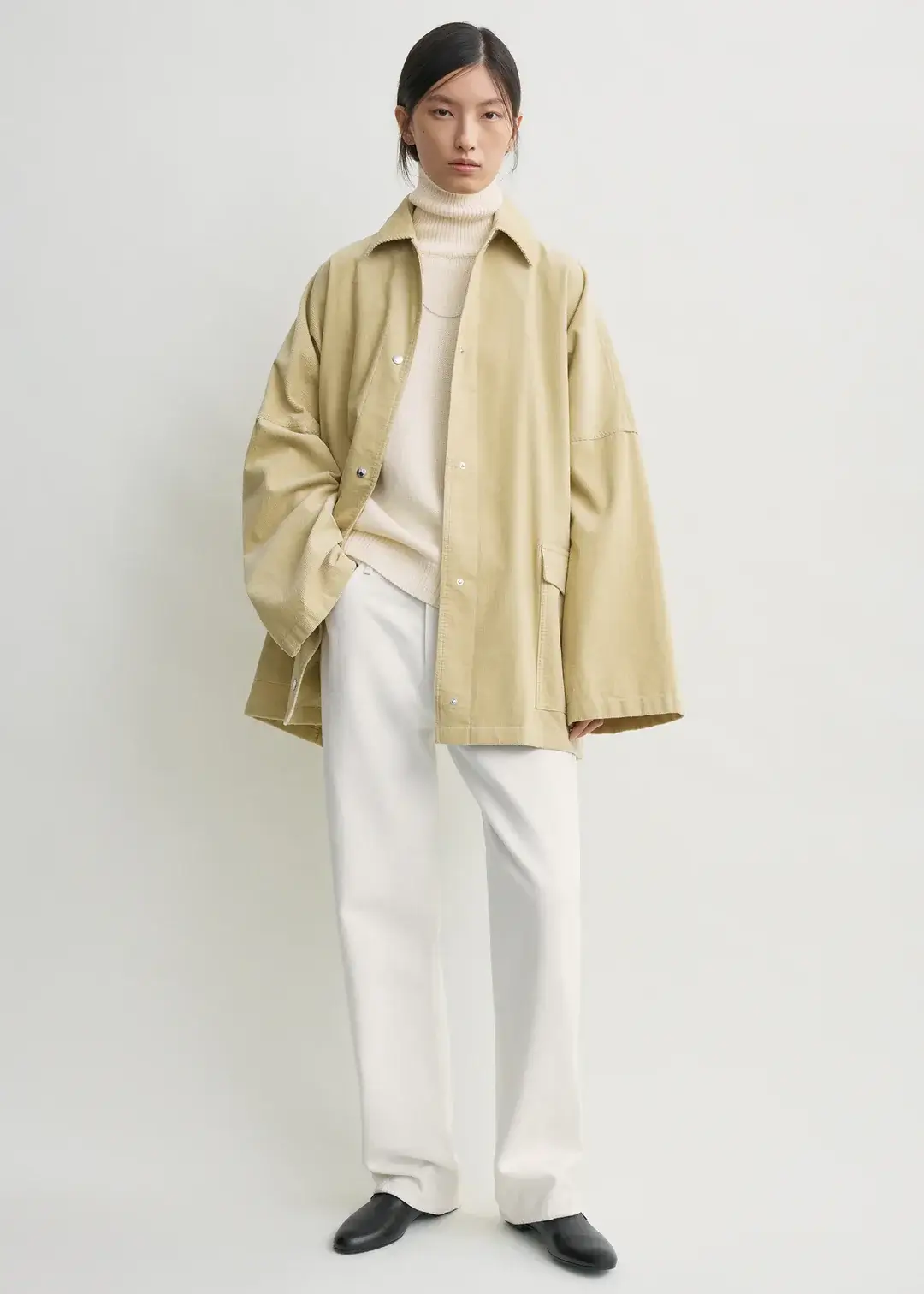 Toteme beige cord overshirt jacket anorak