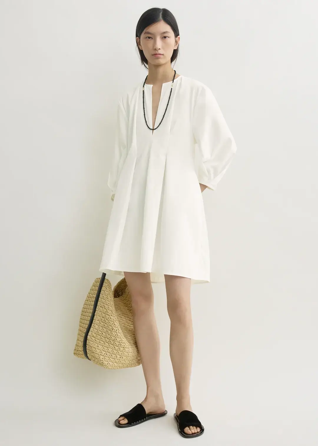 Toteme balloon sleeve white mini dress