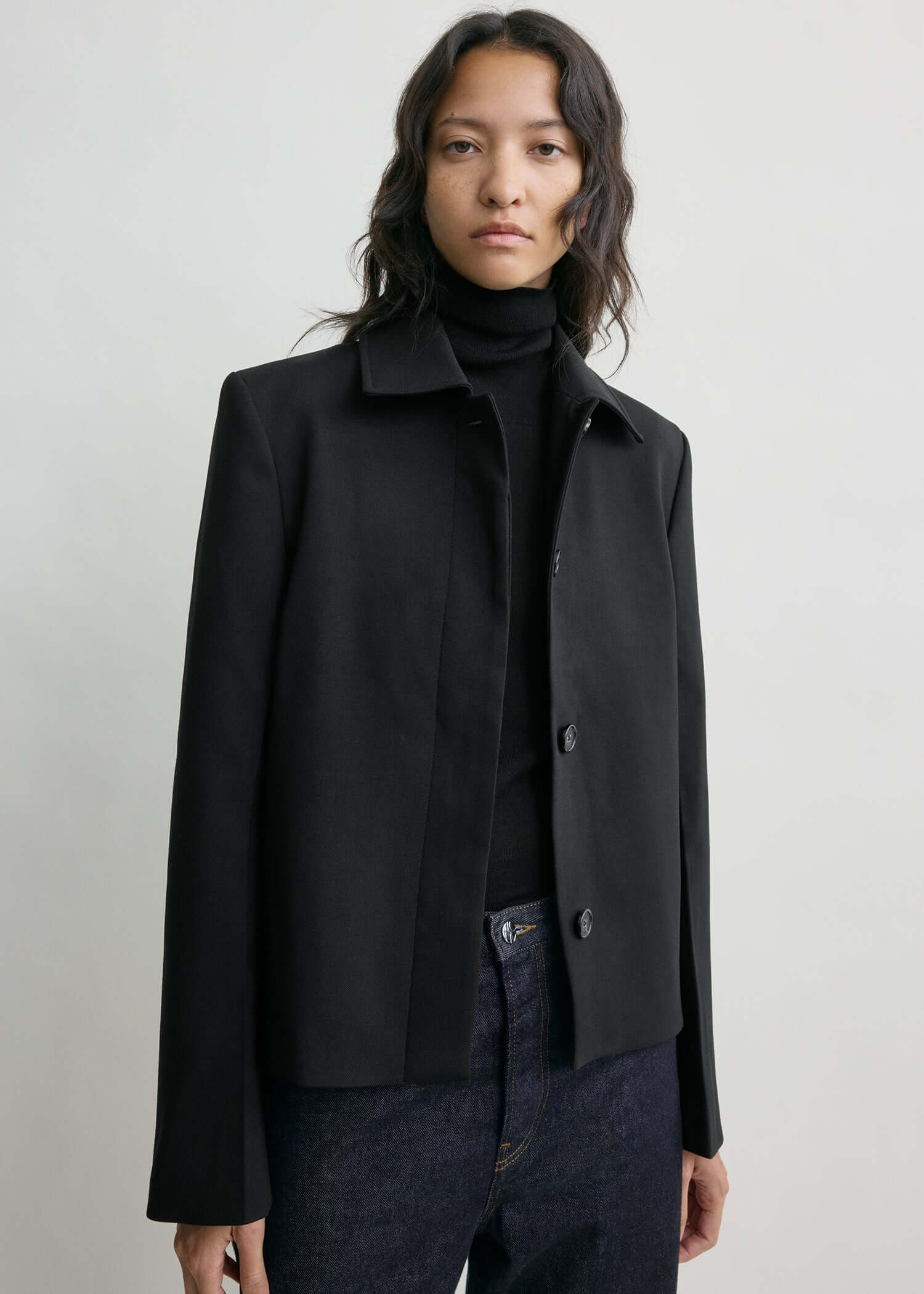 Toteme black boxy jacket