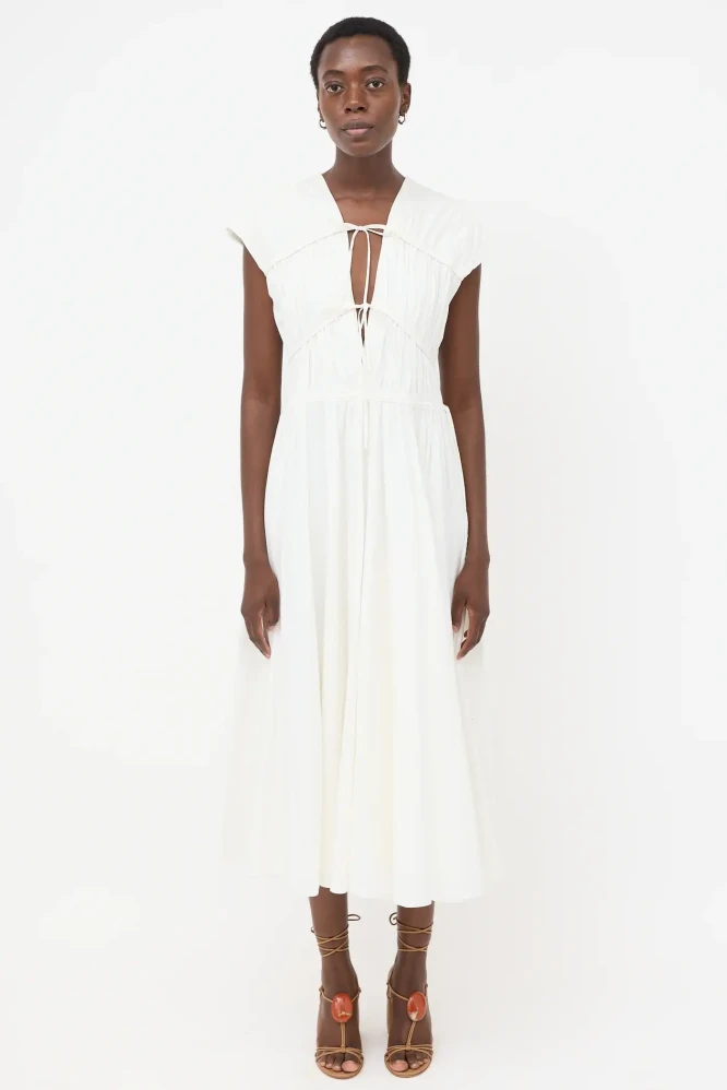 Tove Ruched Ceres white dress