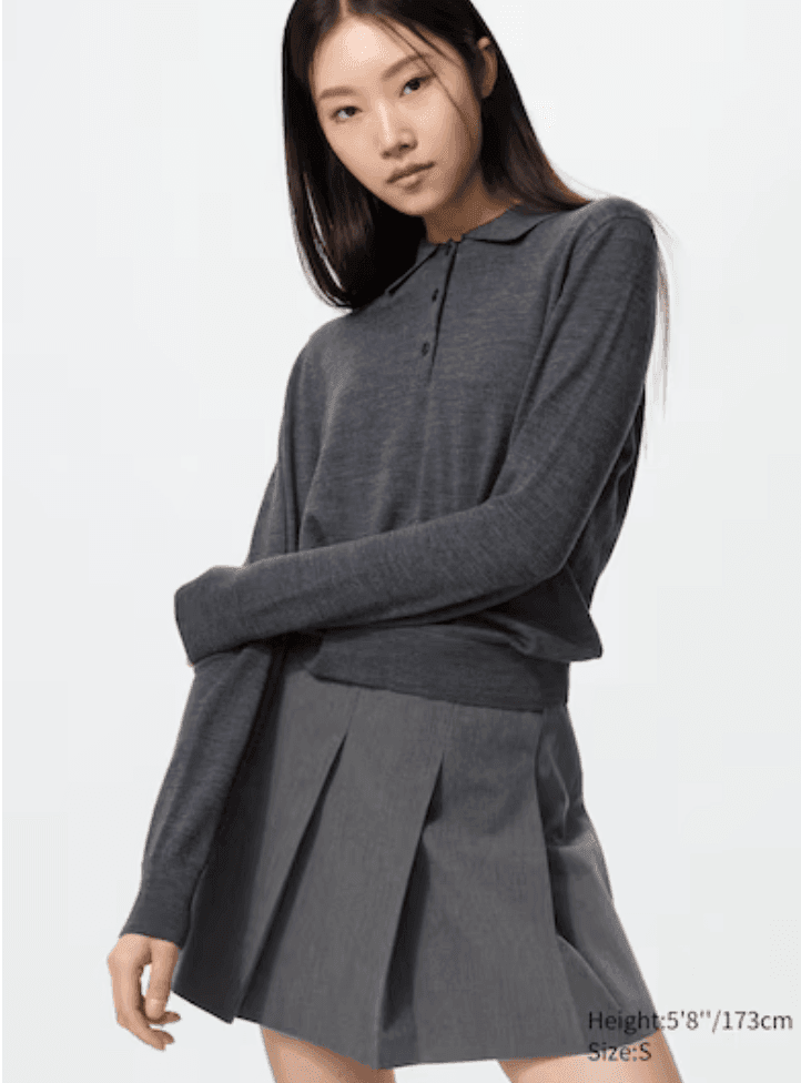 Uniqlo grey polo jumper