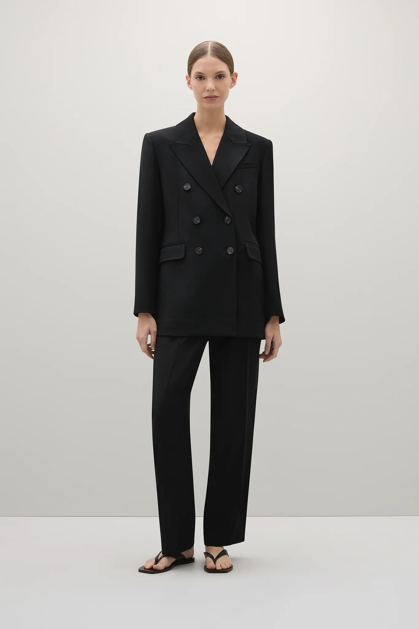 A Emery double breasted black blazer