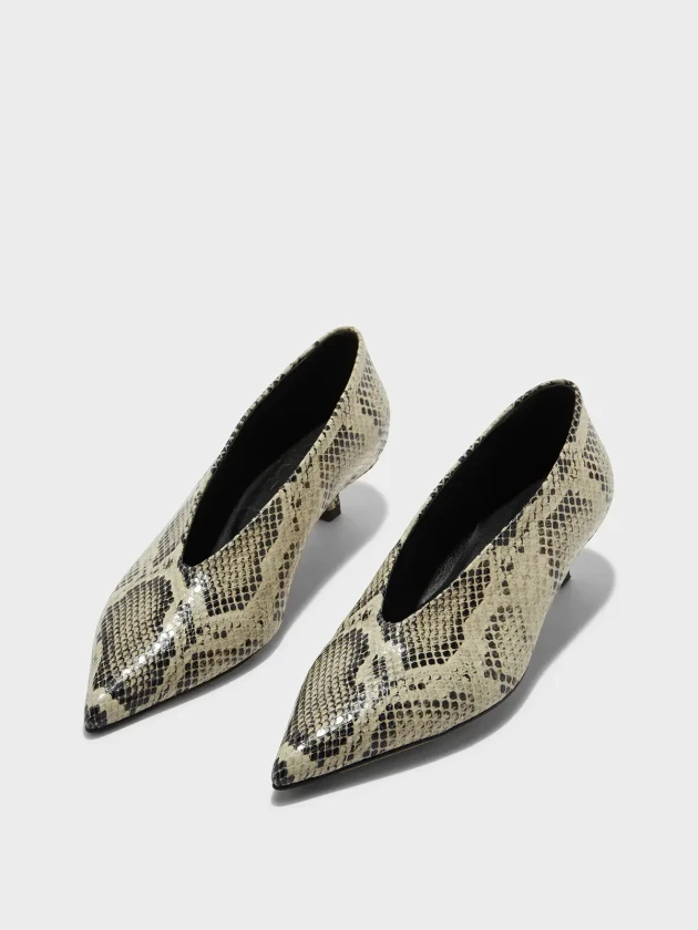 Aeyde Clara python print heels