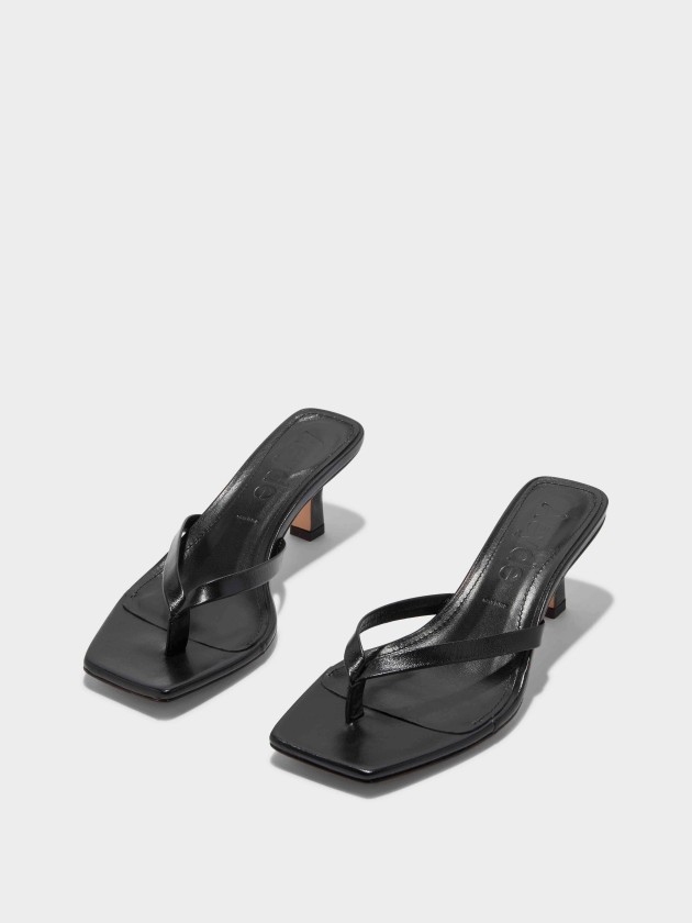Aeyde black heeled sandals