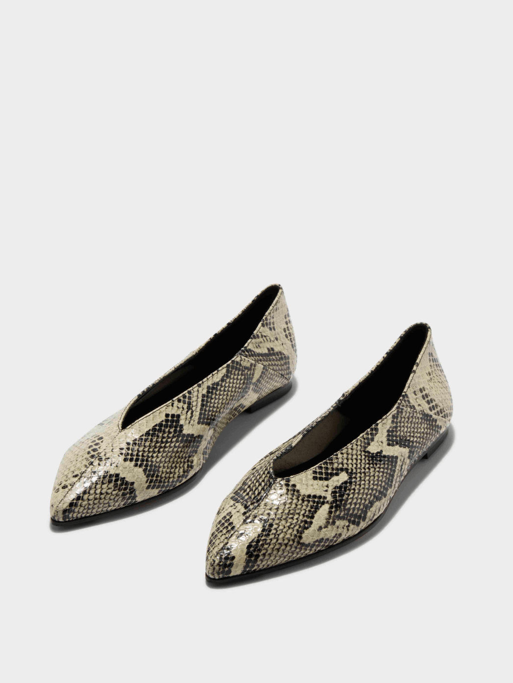 Aeyde snake print pointed toe flats