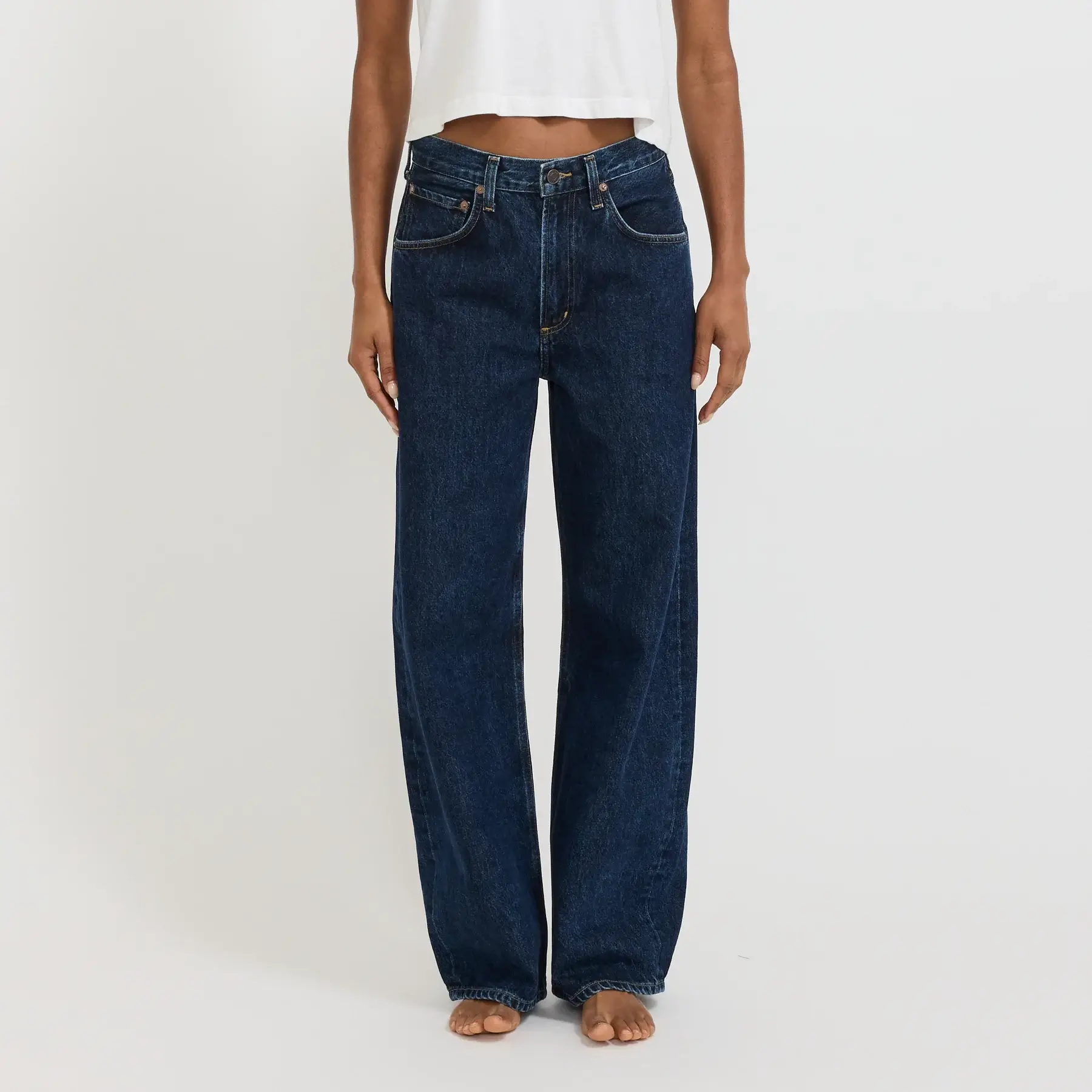 Agolde dark blue low curve pendulum jeans