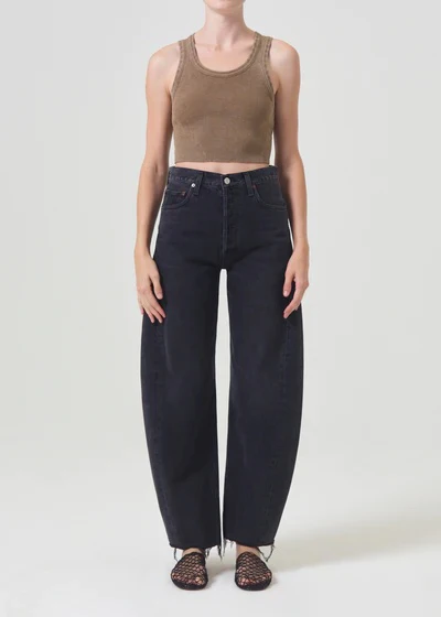 Agolde luna black barrel leg jeans