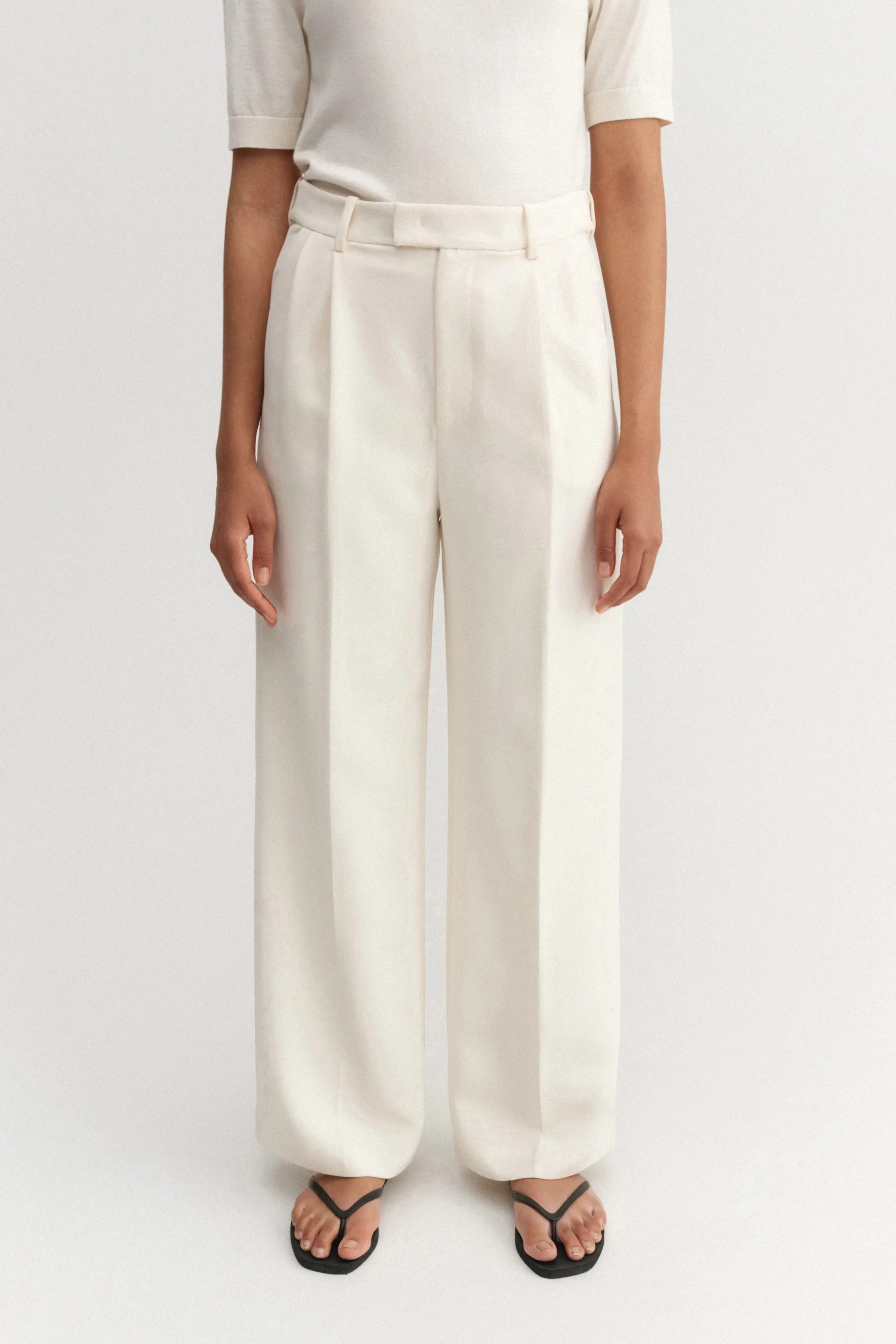 Almada cream tailored pants trousers