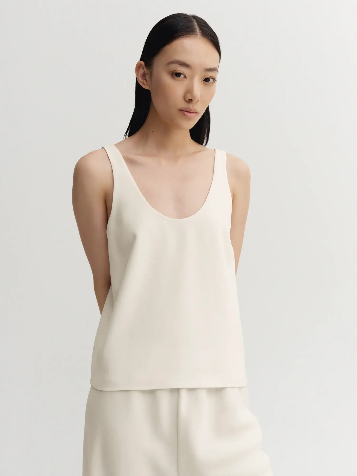 Almada romy cream sleeveless top